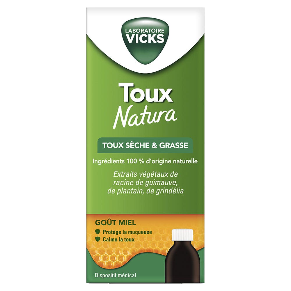 Vicks Jarabe Natura para la tos seca y con flema 140 ml