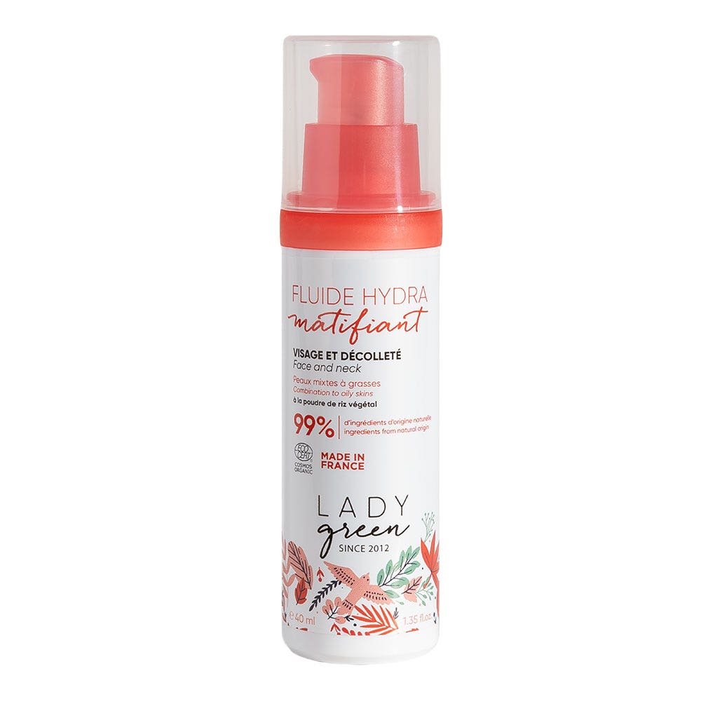 Lady Green Fluido hidratante matificante rostro y escote bio piel mixta a grasa 40 ml