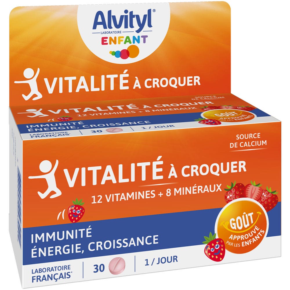 Alvityl Vitalidad para masticar sabor fresa 30 Comprimidos Masticables