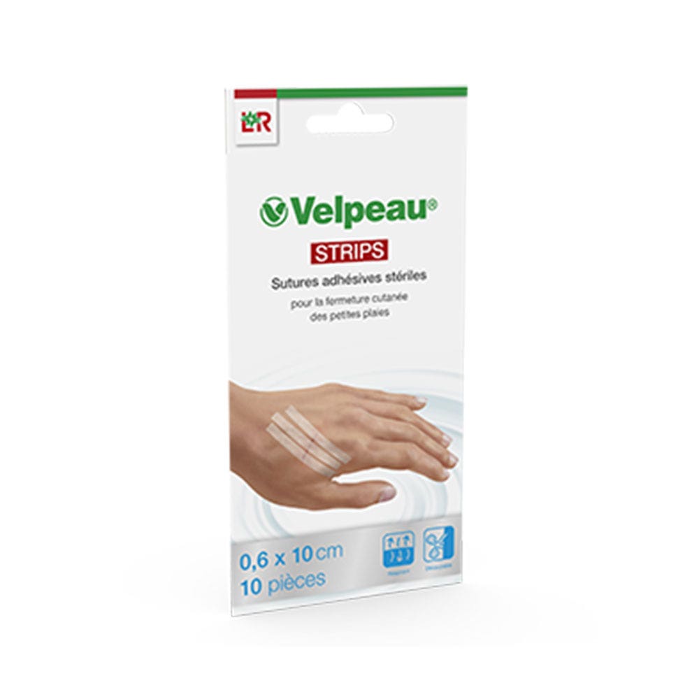 Lohmann Rauscher Velpeau Tiras de sutura adhesivas estériles 0,6x10cm x5