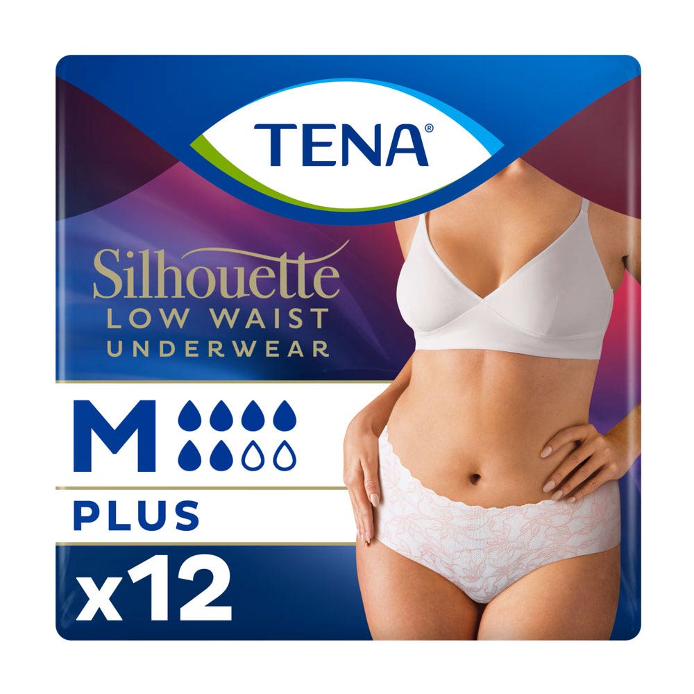Tena Silhouette Ropa Interior Femenina Protect Urinary Low Rise Plus Le Blanc