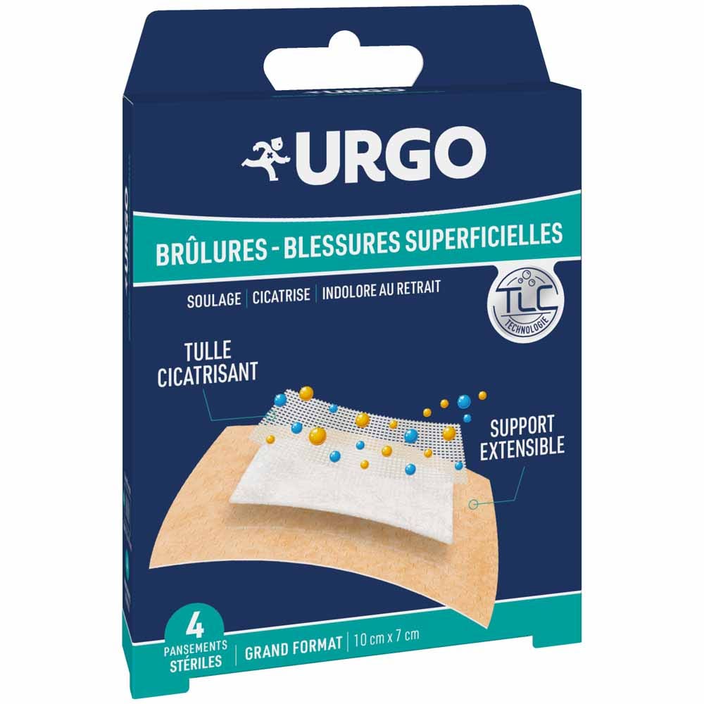 Urgo Apósito grande para quemaduras 10x7cm x4
