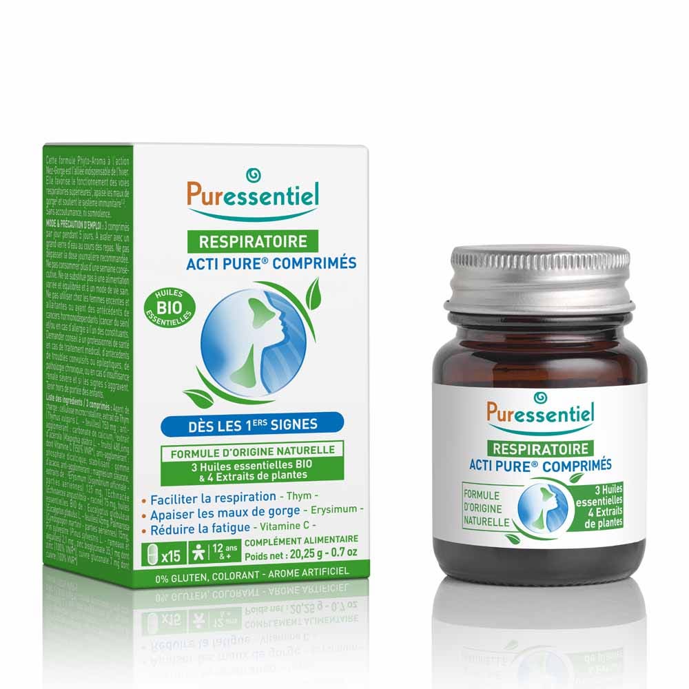 Puressentiel Respiración Sinus express A partir de 12 años 15 comprimidos