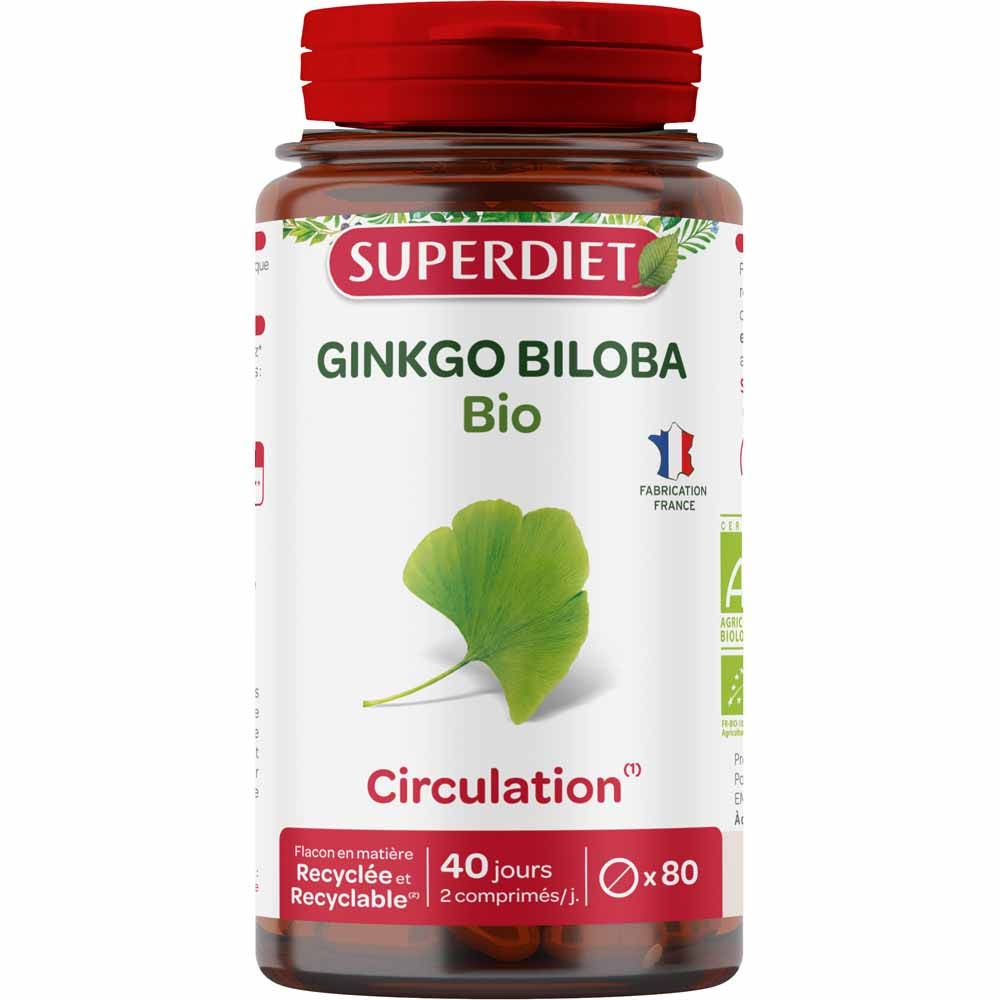 Superdiet Ginkgo Biloba bio 80 comprimidos