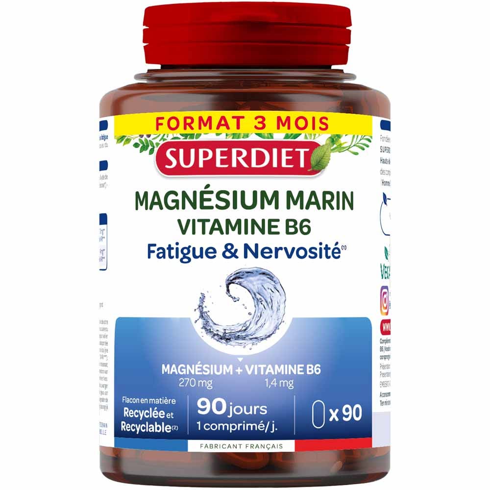 Superdiet Magnesio De Origen Marino + Vitamina B6 90 Capsulas