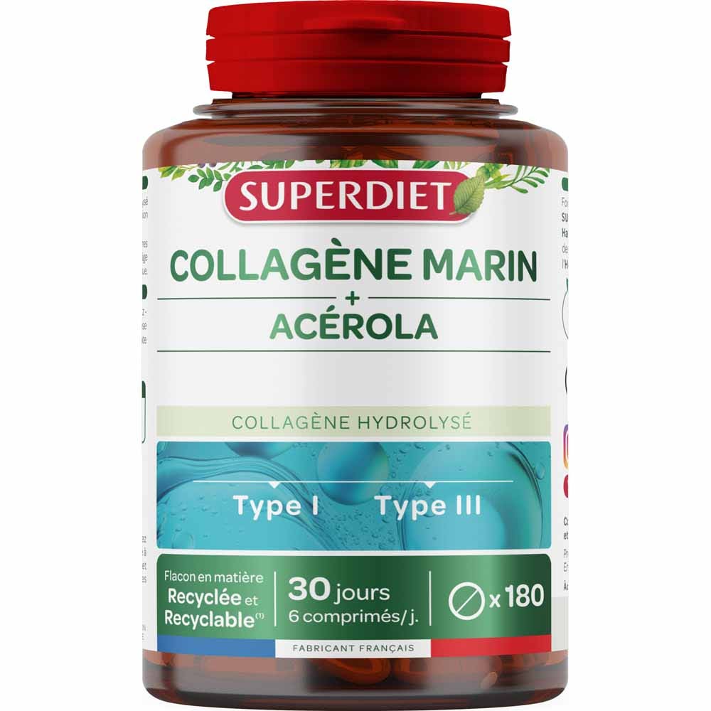 Superdiet Colágeno marino + vitamina C 180 comprimidos