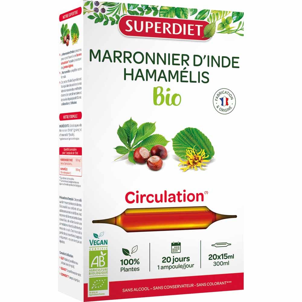 Superdiet Circulacion Castano De Indias Hamamelis 20 Ampollas