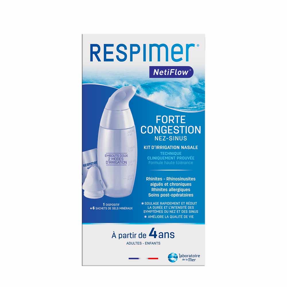 Respimer Netiflow Kit de irrigación nasal + 6 sobres