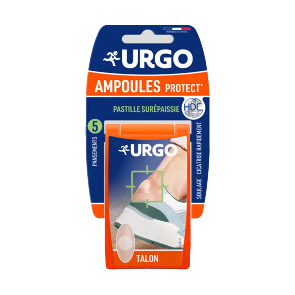 Urgo Ampollas Protect pastillas engrosadas talón 7,2 x 4,3 cm 5 x