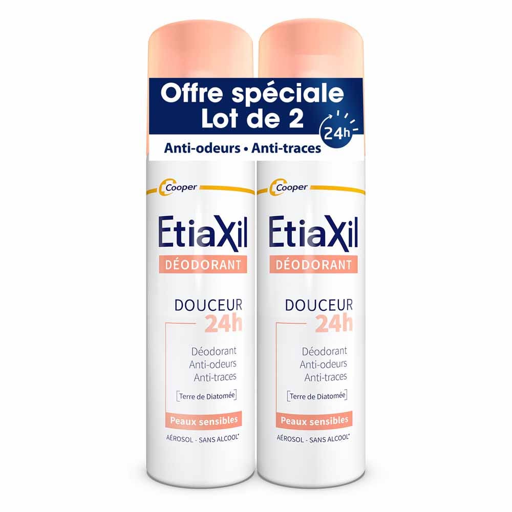 Etiaxil Desodorante Spray suavidad 24h piel sensible 2 x 150 ml