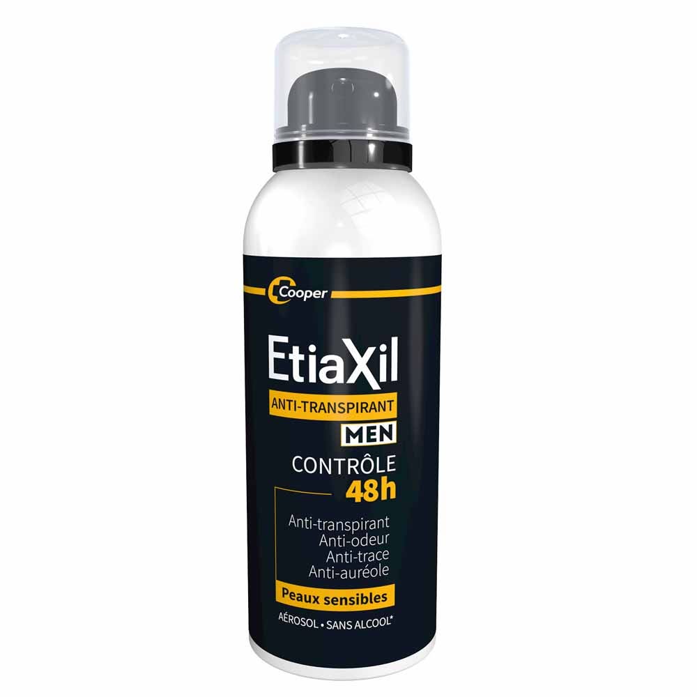 Etiaxil Antitranspirante Spray para hombre 48 horas sin aluminio Peaux sensibles 150 ml