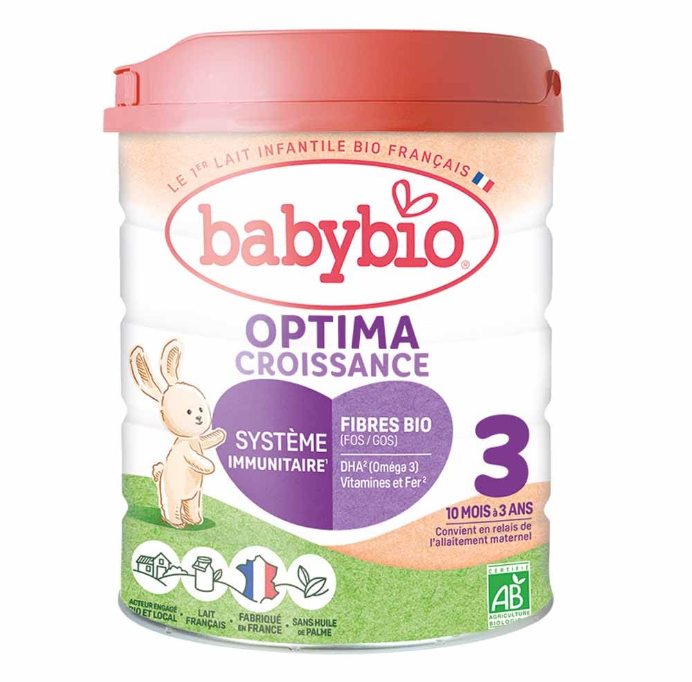 Babybio Leches Infantiles Optima 3 Crecimiento Leche en Polvo 10 Meses a 3 Años 800g