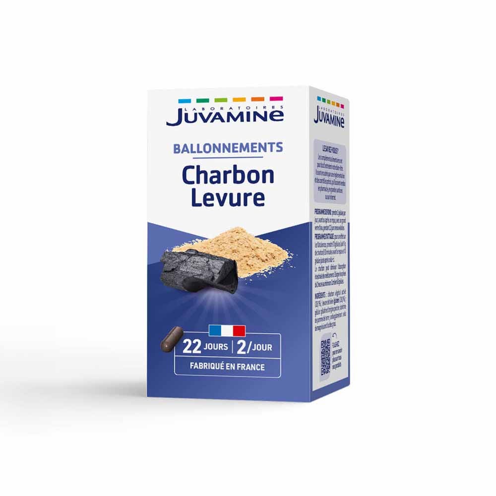 Juvamine Carbón vegetal + levadura 45 cápsulas