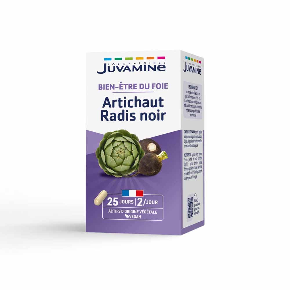 Juvamine Bienestar del hígado Alcachofa rábano negro 50 cápsulas