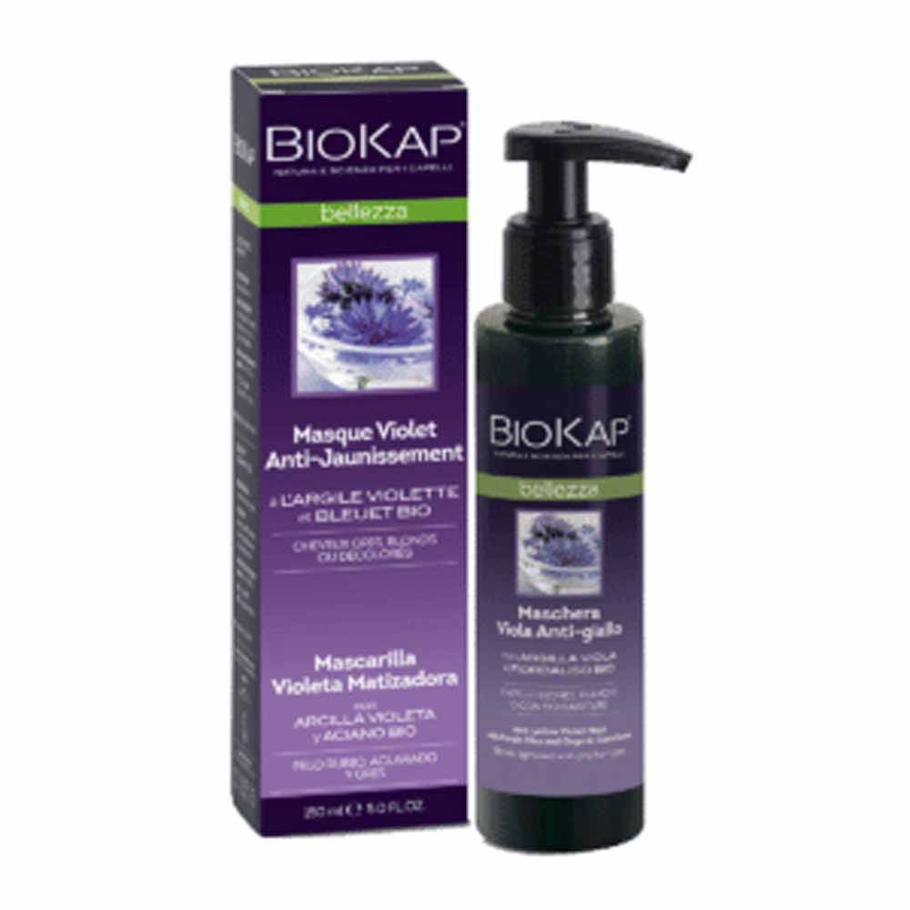 Biokap Belleza Masque Violet Anti-Jaunissement cheveux blonds, blancs 150ml