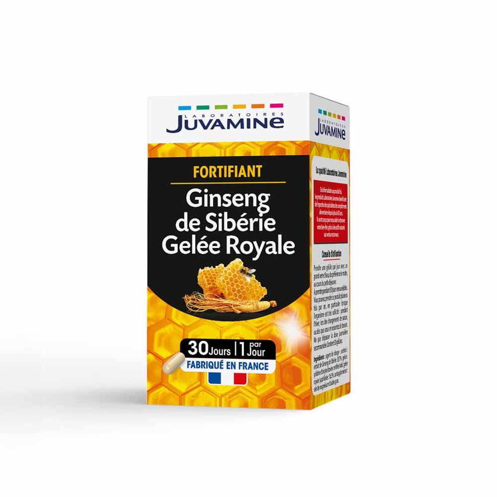 Juvamine Ginseng de Siberia jalea real fortificante x30 Cápsulas