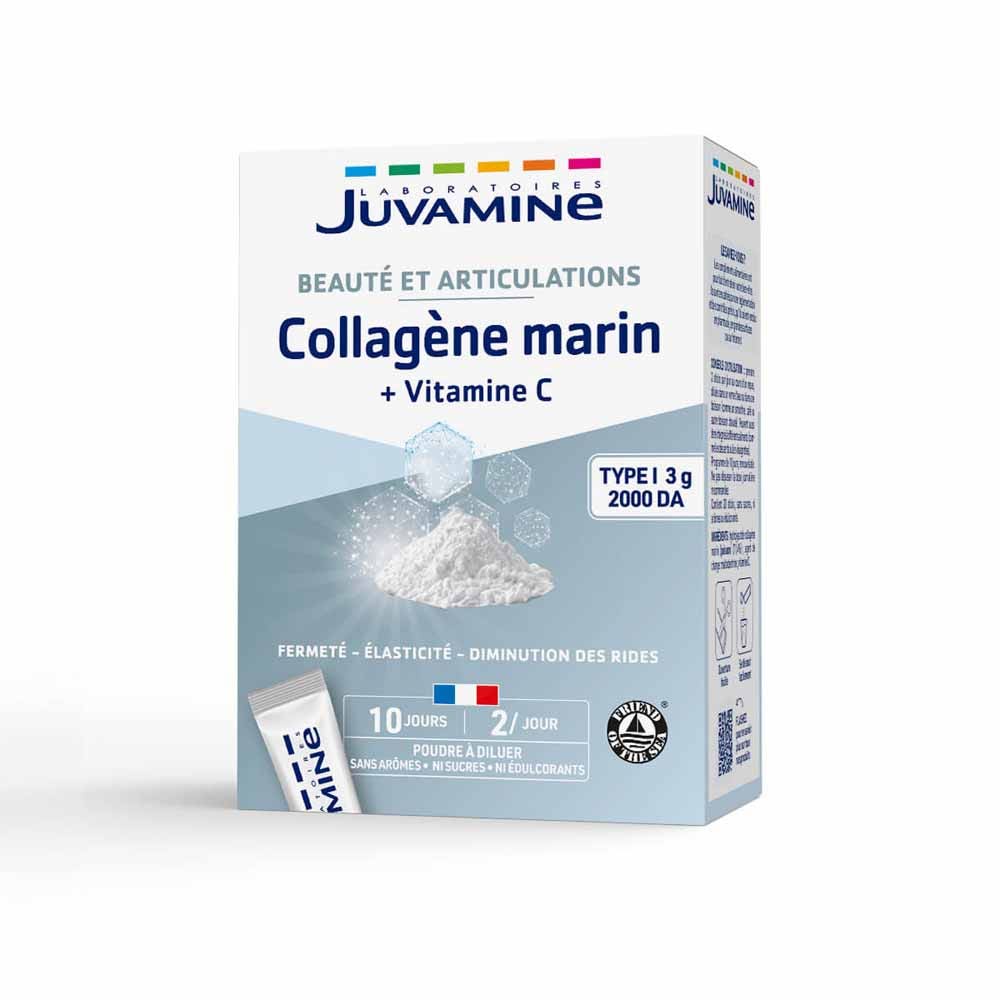 Juvamine Belleza Colágeno marino tipo 1 3000 mg + vitamina C 20 Cestas