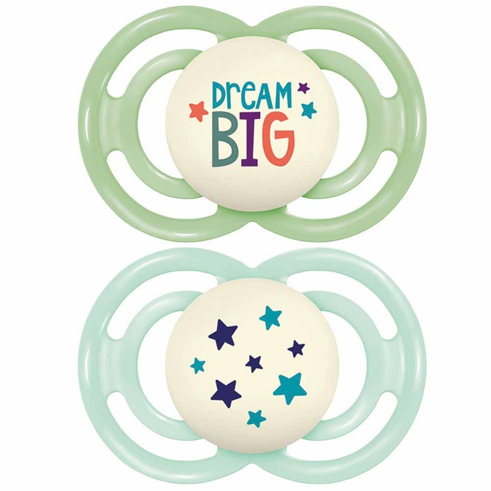 Mam Perfect Noche Tendance Chupete simétrico fosforescente A partir de 18 meses x2
