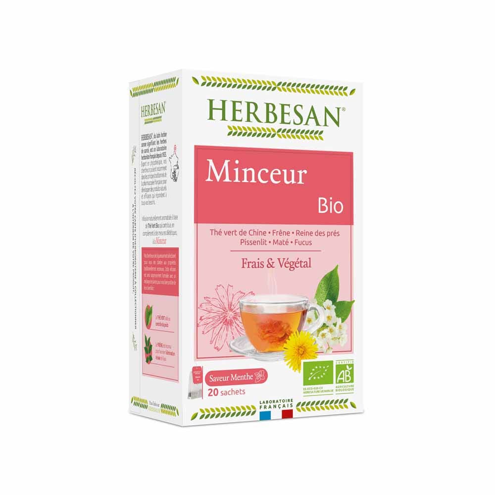 Herbesan Té verde ecológico Sabor a menta 20 sobres