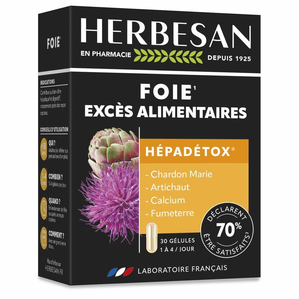 Herbesan Exceso de comida Hepadetox 30 cápsulas