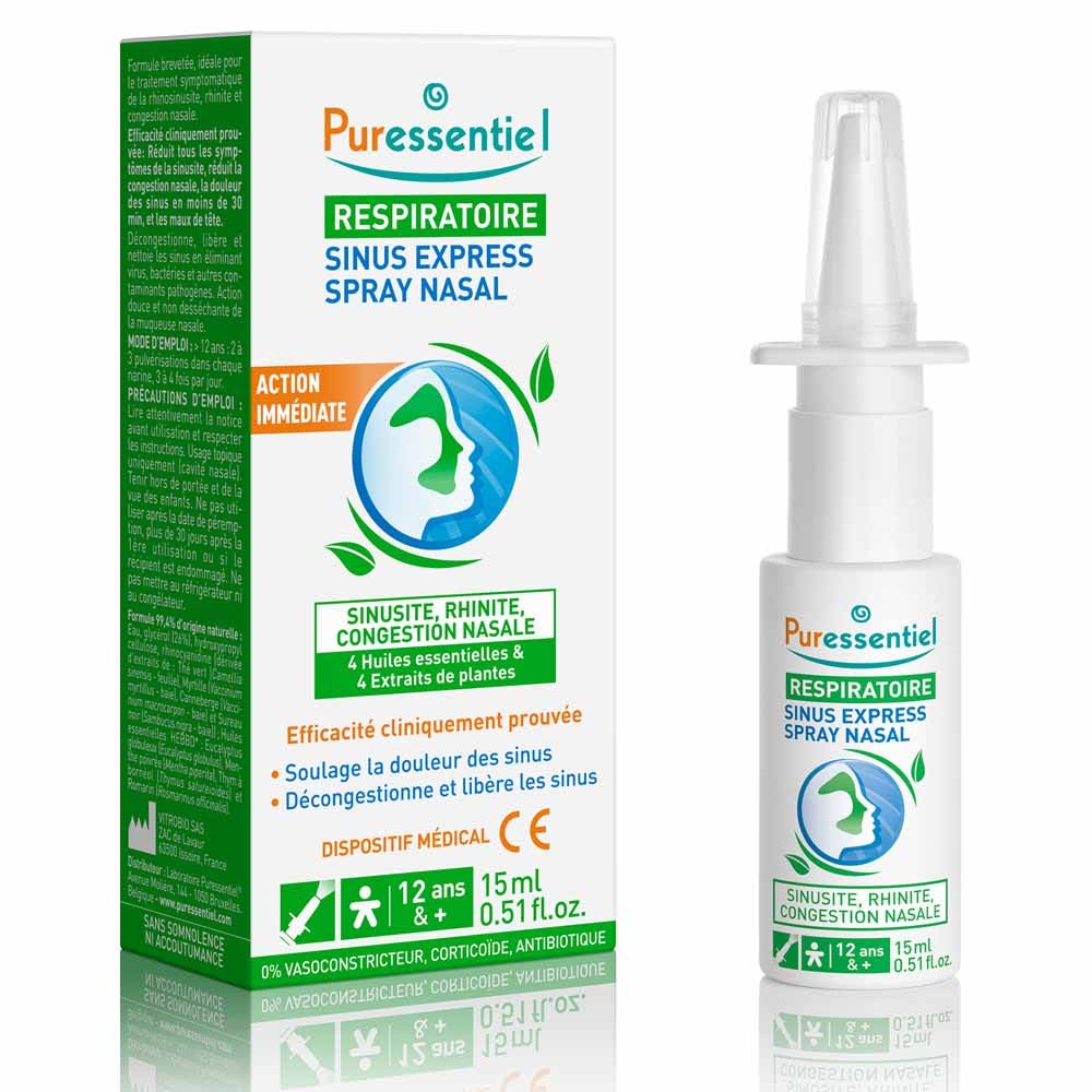 Puressentiel Respiración Express Sinus Spray nasal Dispositif Médical 15 ml