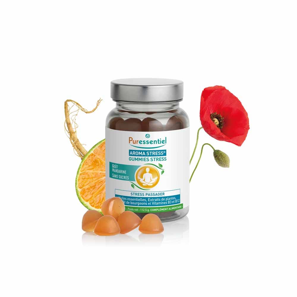 Puressentiel Aroma Stress Estrés con aceites esenciales ecológicos 45 gominolas