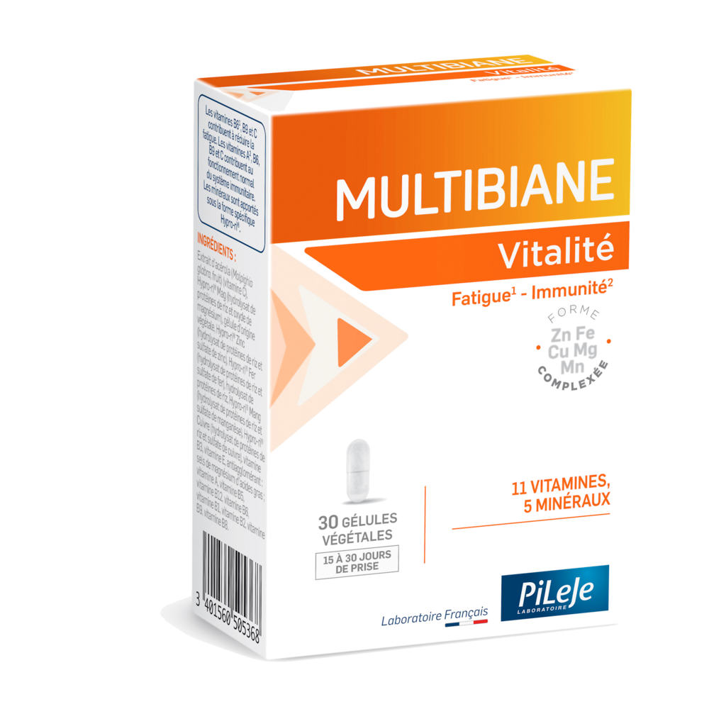 Pileje Multibiane Vitalidad fatiga e inmunidad 30 Cápsulas