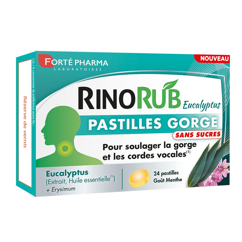 Forté Pharma RinoRub Pastillas para la garganta sin azúcar 20 comprimidos