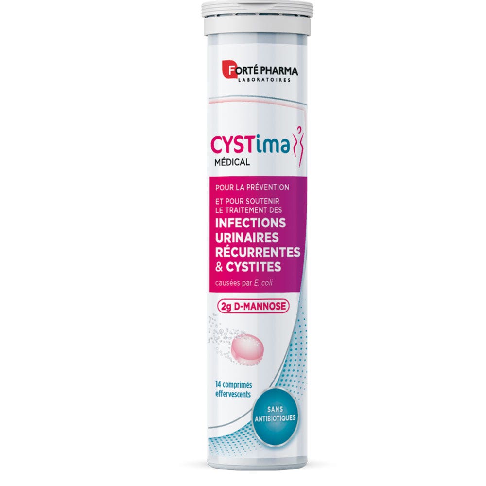 Forté Pharma Cystima Infecciones urinarias recurrentes y cistitis 14 comprimidos efervescentes