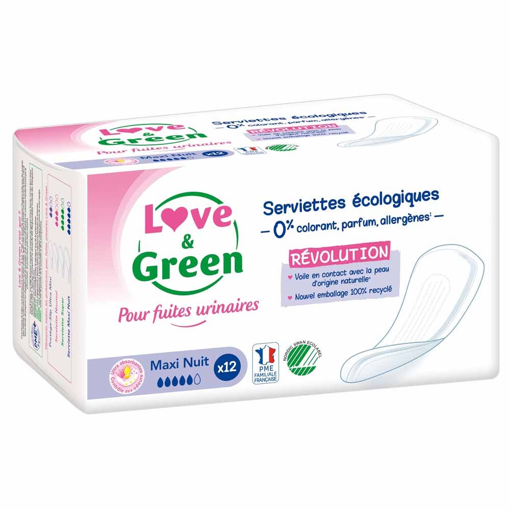Love&Green Debilidad vesical nocturna 12 compresas