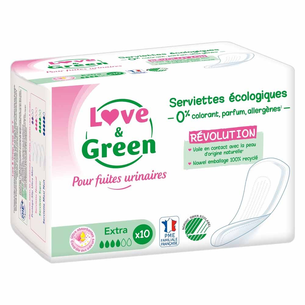 Love&Green Compresas Extra 10 Fugas Urinarias
