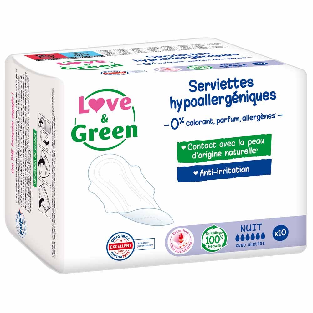 Love&Green Antiirritaciones compresas de noche x10