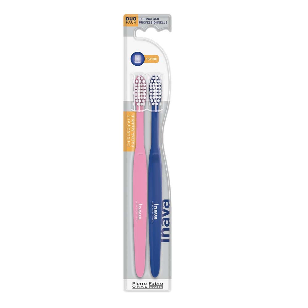 Inava Cepillos de dientes extra suaves quirúrgicos 15/100 2 x