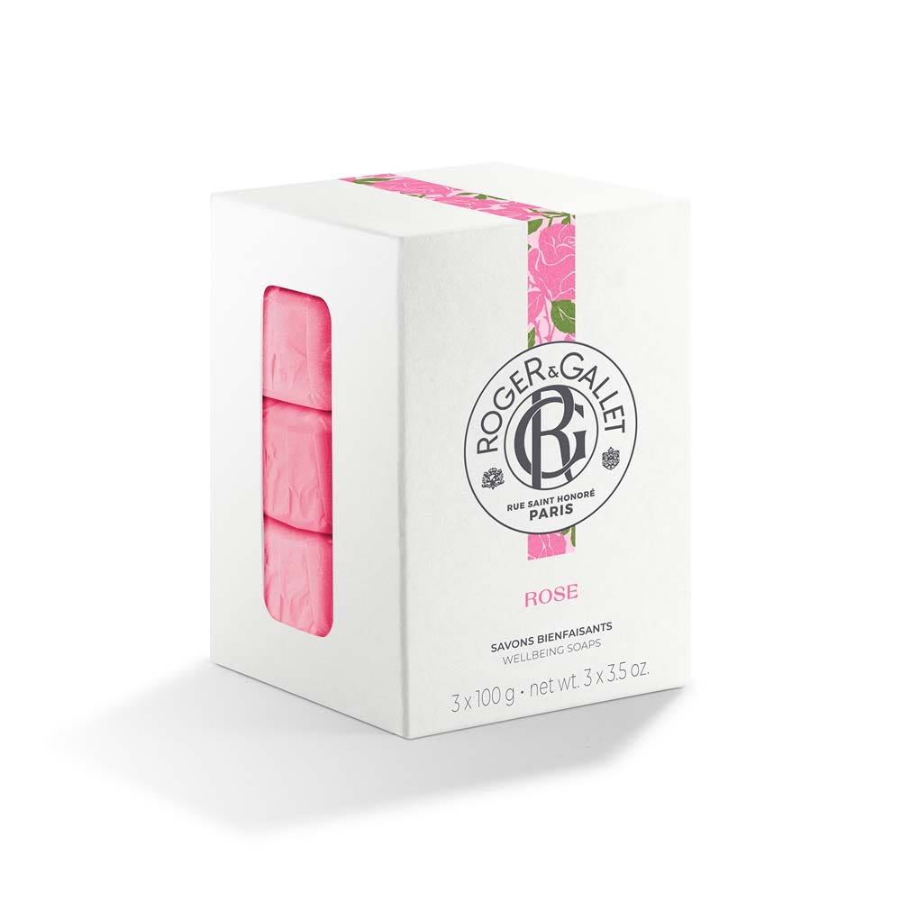Roger & Gallet Rose Cofre jabón bienestar base vegetal 3x100 g