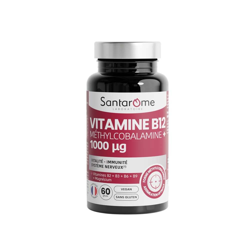 Santarome Vitamina B12 metilcobalamina 1000 µg vitalidad 60 cápsulas