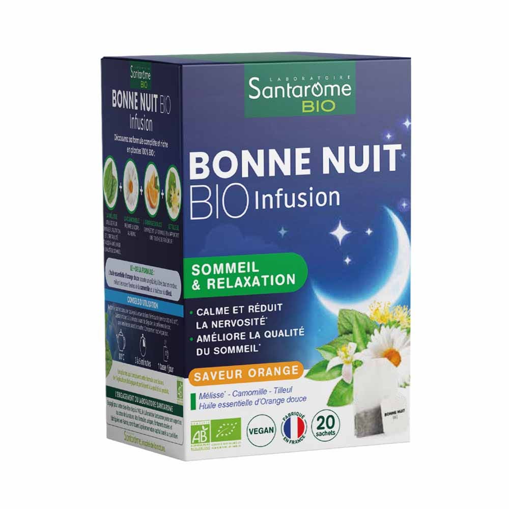 Santarome Bonne Nuit Infusión sueño y relajación bio Sabor a naranja 20 sobres