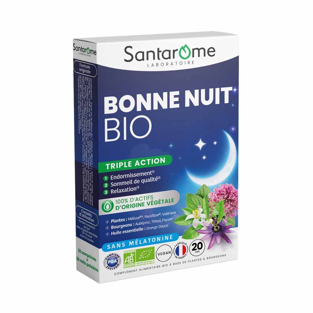 Santarome Bonne Nuit Triple Acción Melatonina Bio Libre 20 comprimidos