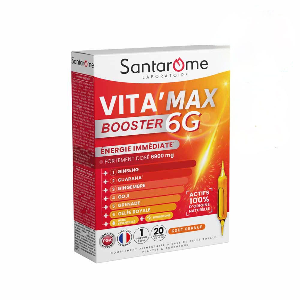 Santarome Vita'max Booster 6G Sabor a naranja 20 ampollas