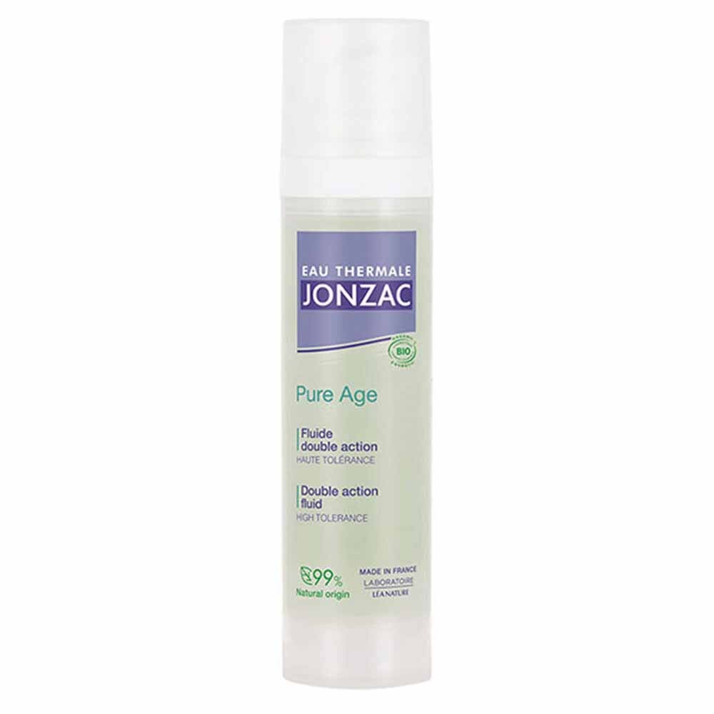Eau thermale Jonzac Pure Age Fluido doble acción antiedad y antiimperfecciones pieles adultas con imperfecciones 40 ml