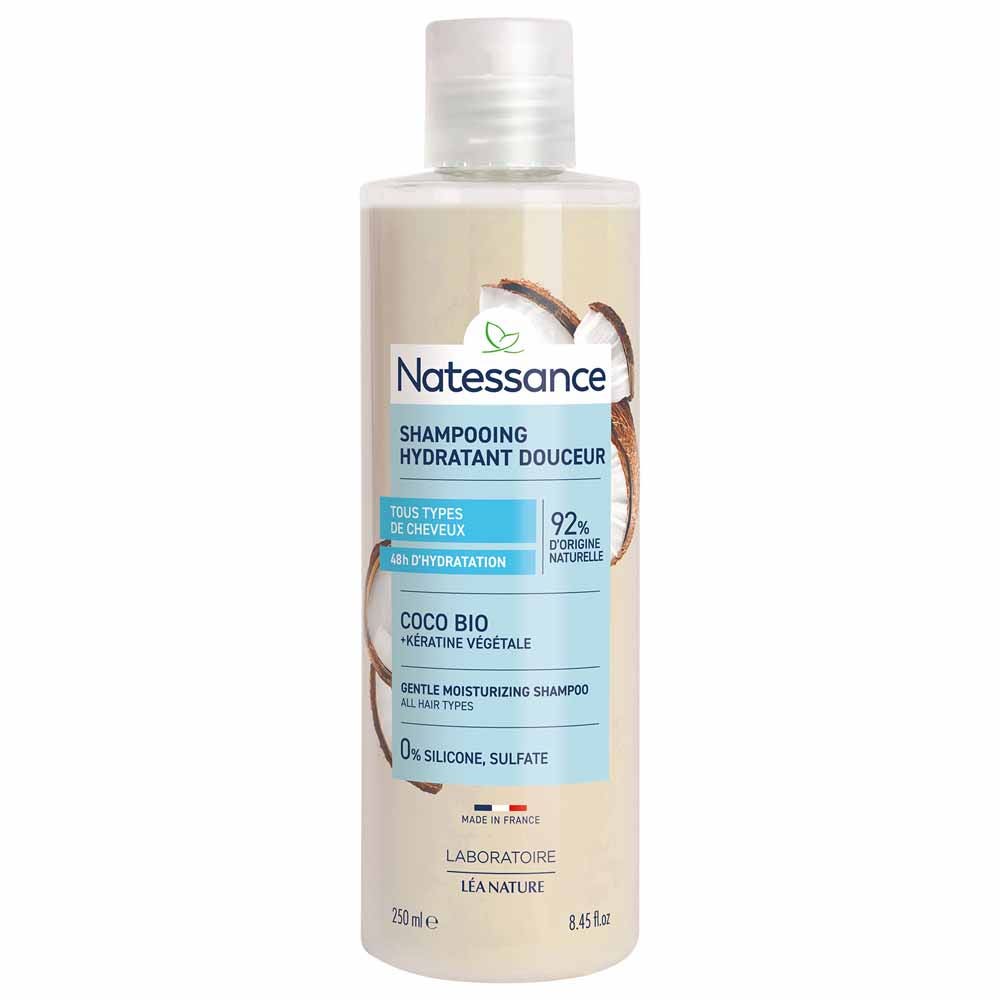 Natessance Capilar Champú de queratina vegetal para todo tipo de cabellos y sensibles 250 ml