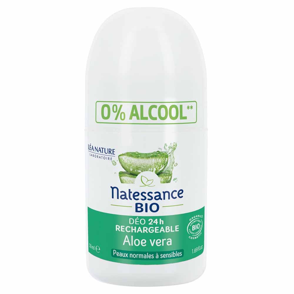 Natessance Desodorante recargable 24h Aloe Vera bio piel normal y sensible 50 ml