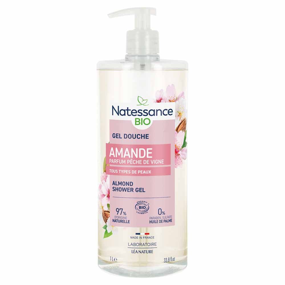 Natessance Ducha Gel de ducha almendra melocotón y vid bio 1 l