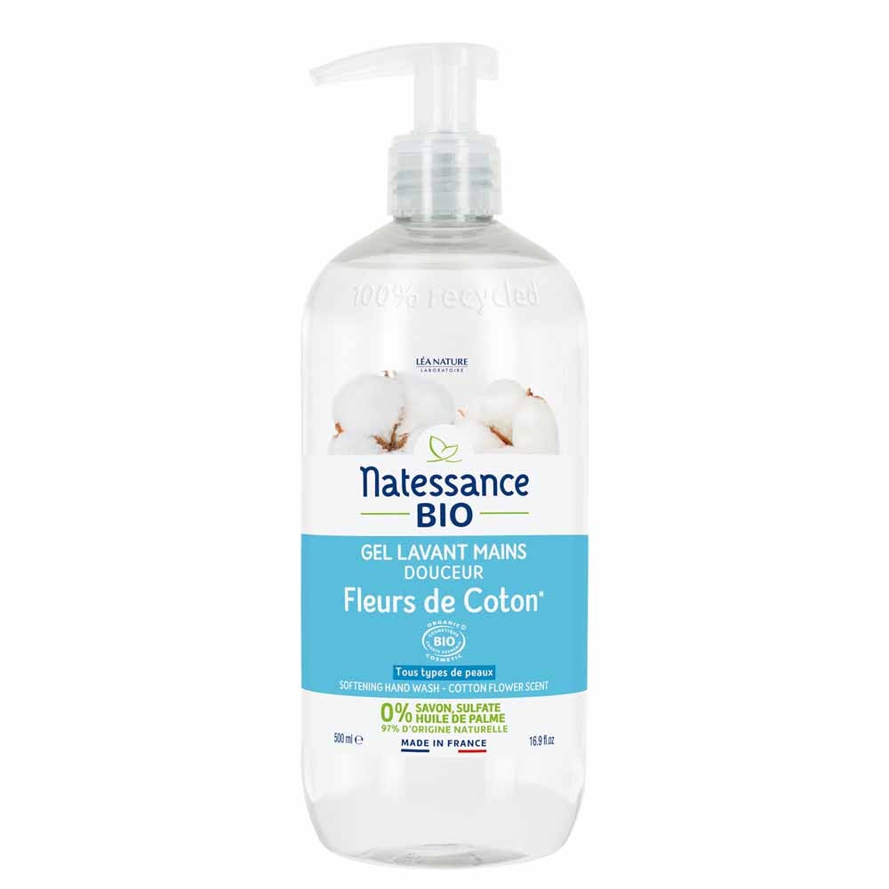 Natessance Gel de manos suavidad flor de algodón bio 500 ml