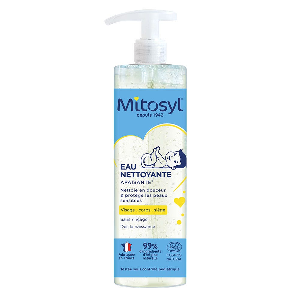Mitosyl Agua limpiadora sin aclarado piel normal - desde el nacimiento 500 ml