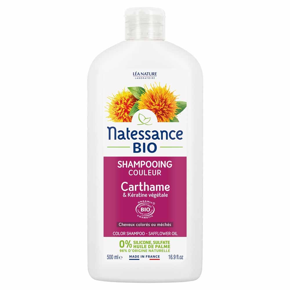 Natessance Capilar Champú color carthamo bio y queratina vegetal 500 ml