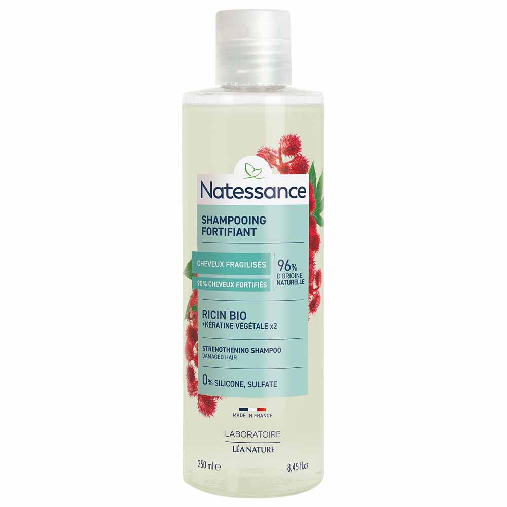 Natessance Capilar Champú reparador fortificante con queratina vegetal para cabello normal, seco o frágil 250 ml