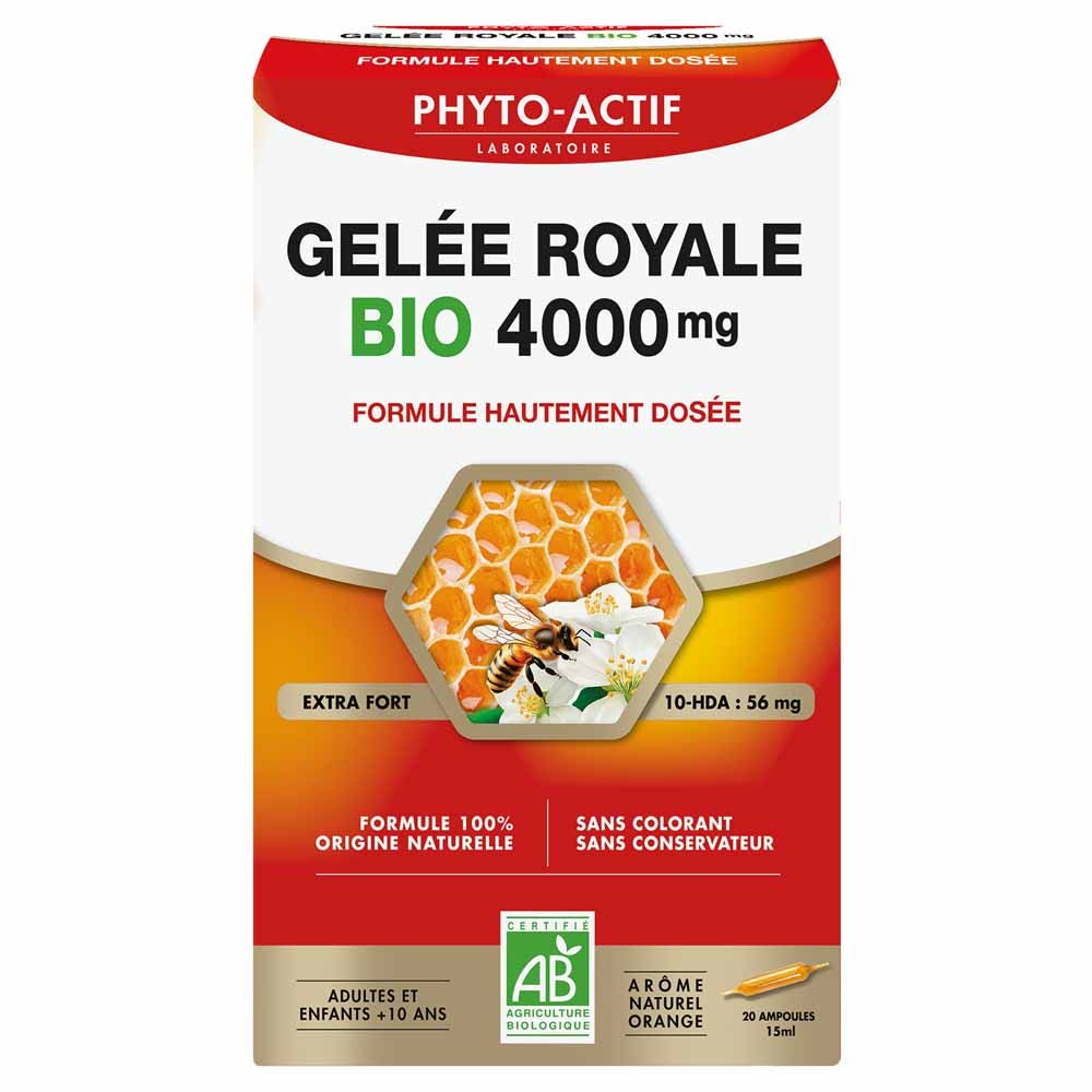 Phyto-Actif Gelée royale bio 4000 mg con 10-HDA 20 ampollas