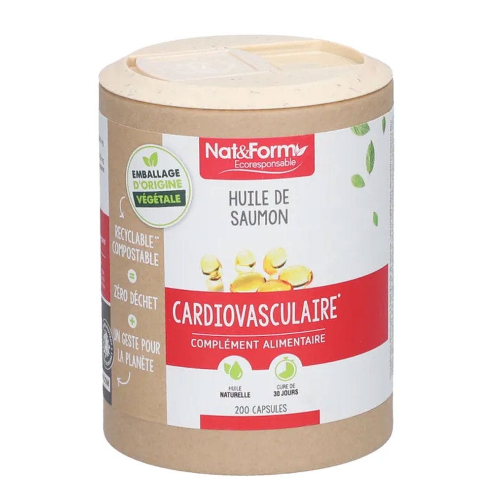 Nat&Form Aceite de salmón Eco-responsable 200 cápsulas