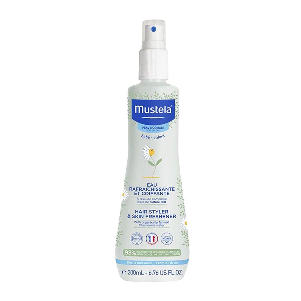 Mustela Agua refrscante y peinado para bebés con agua de camomila bio 200ml
