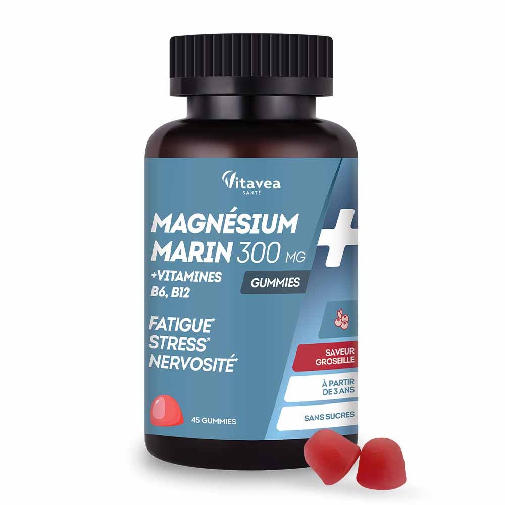 Vitavea Santé Magnésio vitaminas B6, B12 fatiga estrés nerviosismo 45 Gominolas